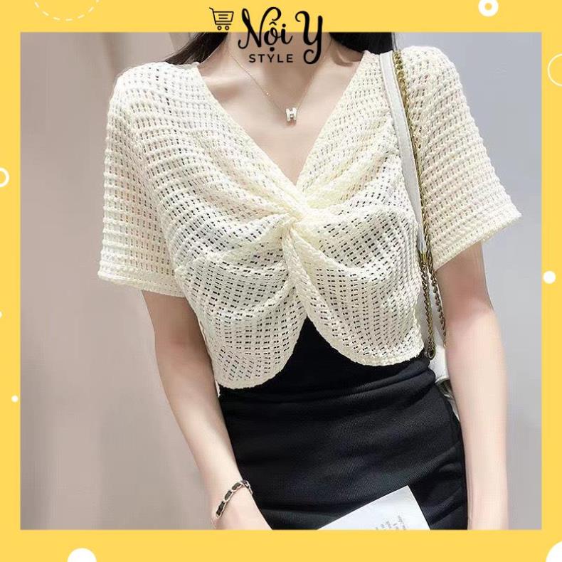 Áo Khoác Len Lưới Mỏng Phong Cách Hàn Quốc Cardigan Dáng Croptop Siêu Hot tongkhonoiy88