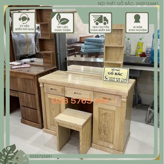 Bàn trang điểm gỗ sồi kiểu dáng thanh lịch, kích thước 80-100-120cm tùy chọn