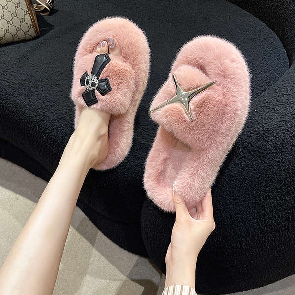 Dép Lông Nhung Dày Dặn Thời Trang Thu Đông 2023 Cho Nữ