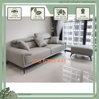 SALE Ghế sofa đơn khung gỗ tự nhiên bọc da nhập khẩu hàn quốc kích thước ghế dài 2m tựa gật gù