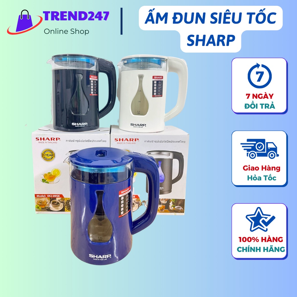 Ấm Siêu Tốc Sharp Chính Hãng 2.2L - Bảo Hành 12 Tháng
