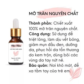 Mỡ trăn nguyên chất giúp triệt lông