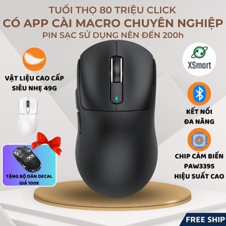 Chuột Máy Tính Bluetooth Không Dây Siêu Chip PAW3395 Attack Shark X3 Tặng Grip Tape, Cảm Biến Cao Cấp
