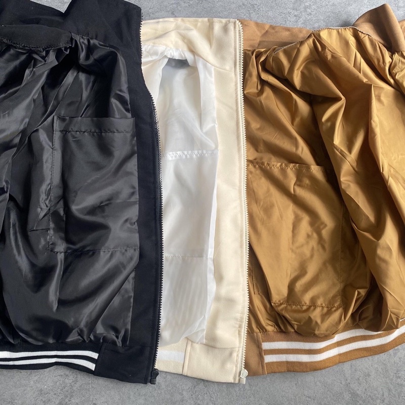 Áo khoác bomber 2 lớp thêu chữ cất sieu đẹp