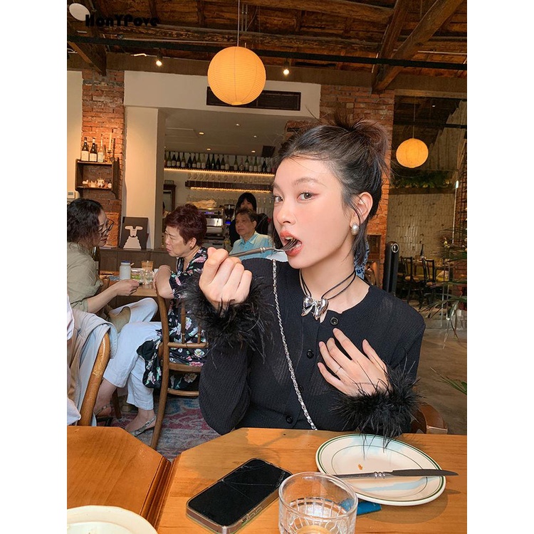 Honypove Áo Khoác cardigan Dệt Kim Chống Nắng Dáng Ngắn Thời Trang Mùa Thu 2023 Mới Cho Nữ