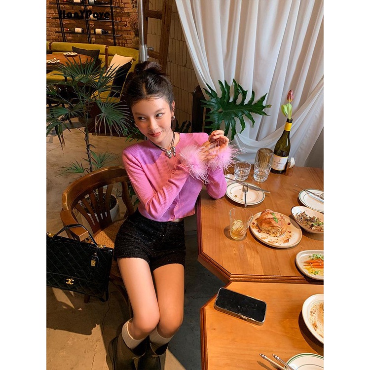 Honypove Áo Khoác cardigan Dệt Kim Chống Nắng Dáng Ngắn Thời Trang Mùa Thu 2023 Mới Cho Nữ