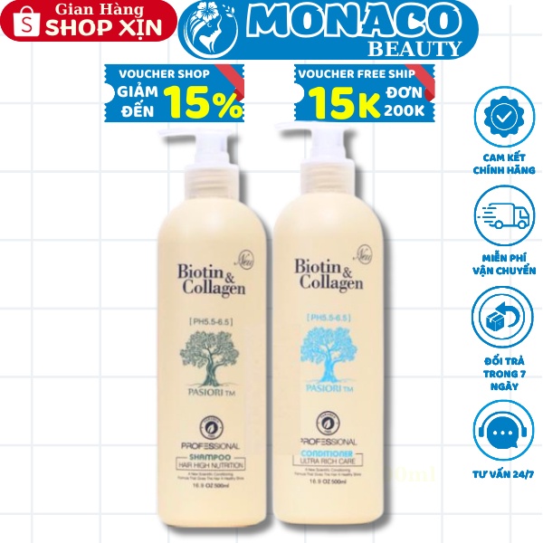 Cặp dầu gội xả Biotin Collagen Trắng 1000ml , dầu gội, dầu xả ngăn rụng tóc, dưỡng tóc, kích thích mọc tóc - LDstore