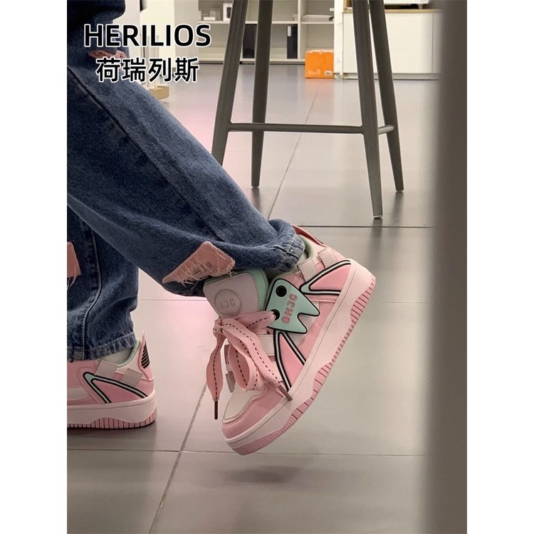 Niche Giày Thể Thao Màu Hồng Dễ Phối Đồ Thời Trang Mùa Hè Cho Nữ