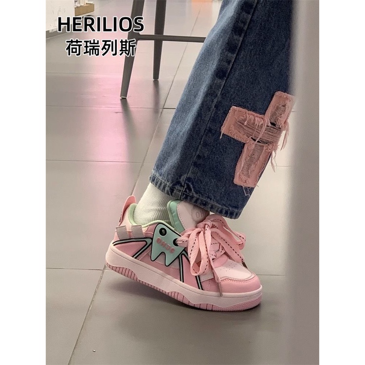 Niche Giày Thể Thao Màu Hồng Dễ Phối Đồ Thời Trang Mùa Hè Cho Nữ