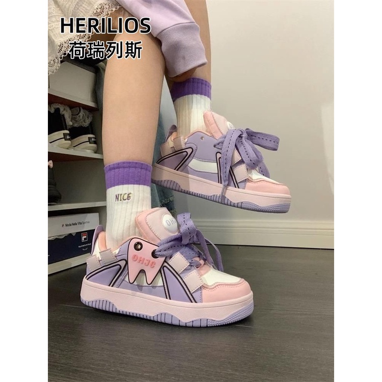 Niche Giày Thể Thao Màu Hồng Dễ Phối Đồ Thời Trang Mùa Hè Cho Nữ