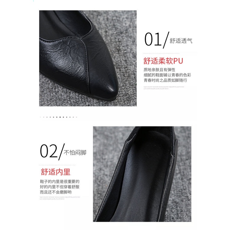 Giày Cao Gót 3cm Da Mềm 5cm Thời Trang Công Sở Thanh Lịch Cho Nữ