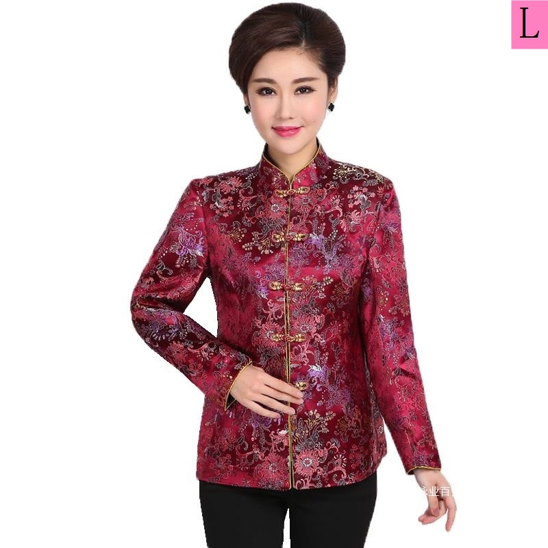 Hàng Mới Về Áo Khoác cotton Phong Cách Trung Hoa Thời Trang Thu Đông Cho Phụ Nữ Trung Niên