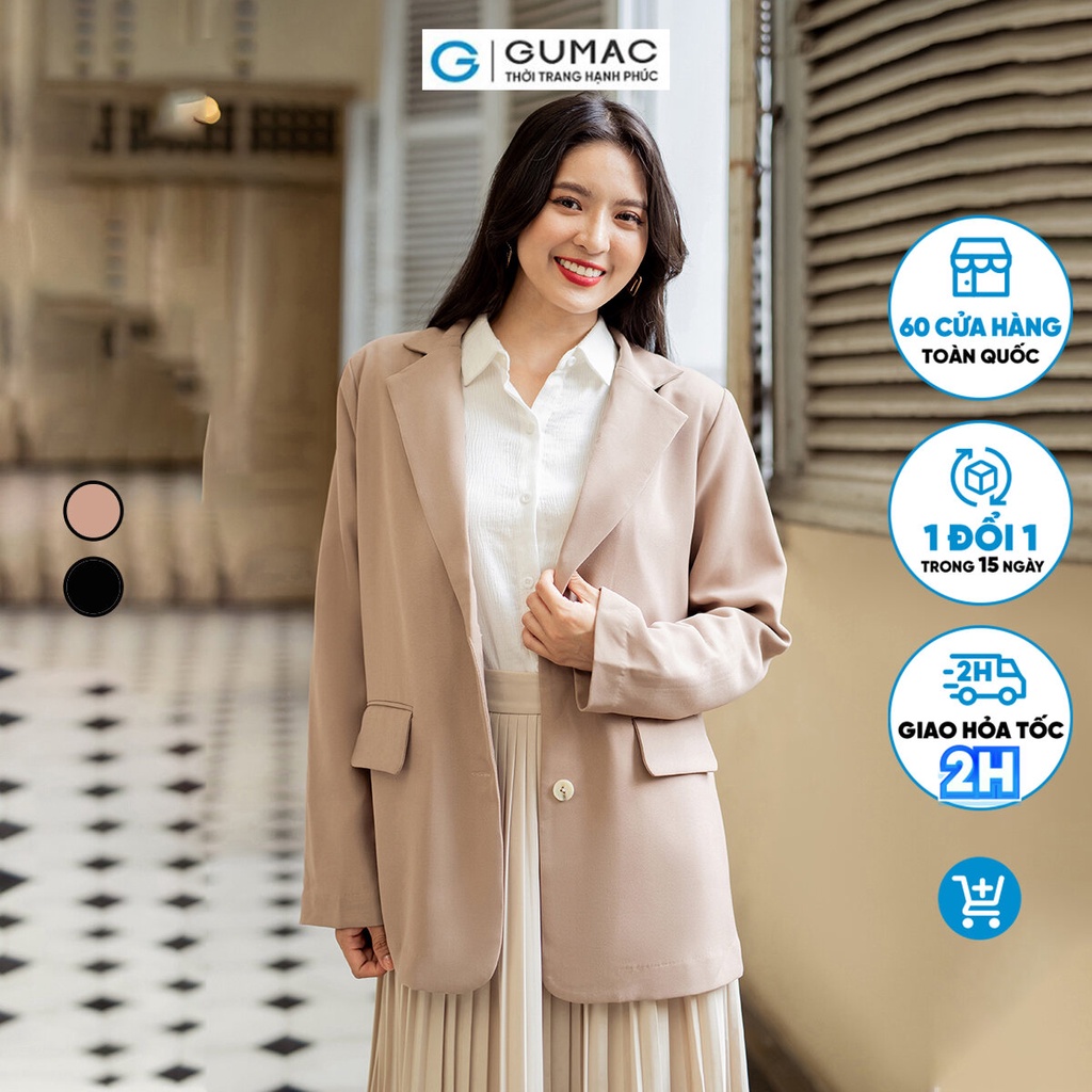 [BST THÁNG 7] Áo blazer 1 lớp thời trang GUMAC AD07055 | BigBuy360 - bigbuy360.vn