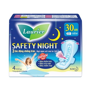  Combo 3 Băng vệ sinh Laurier Safety Night Đêm Siêu An Toàn 30 cm 4 miếng