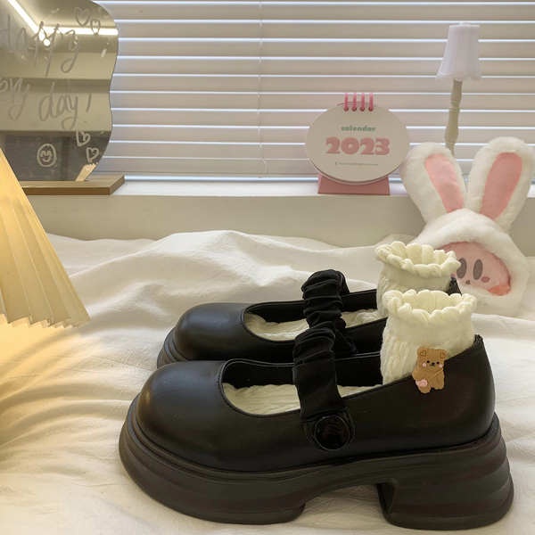 Giày mary jane Da Đế Dày Kiểu Dáng Đơn Giản Trẻ Trung Dành Cho Nữ