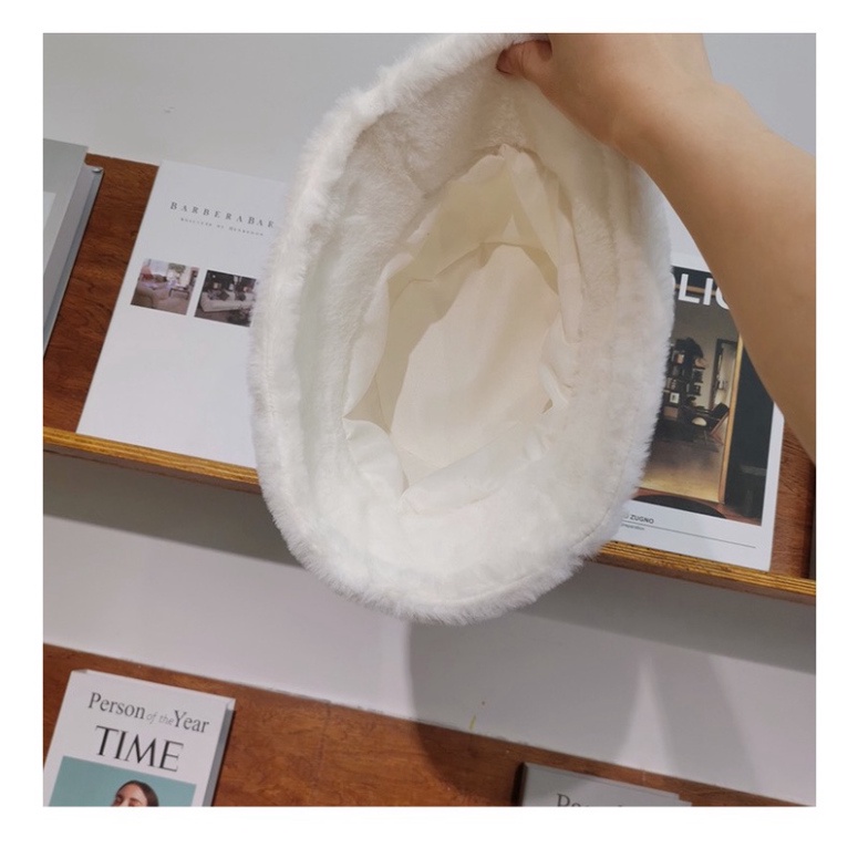 Mũ BUKET Lông Thỏ TRƠN -  Nón TAI BÈO Dày Dặn Ấm Áp Mùa Đông Hoạ Tiết Cho Nữ