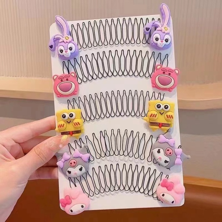 Lược Cài Tóc Con Hình Gấu / Dâu Tây🍀FREESHIP🍀Xược Tóc Gãy Ngược Vô Hình Làm Gọn Tóc Cho Bé Gái