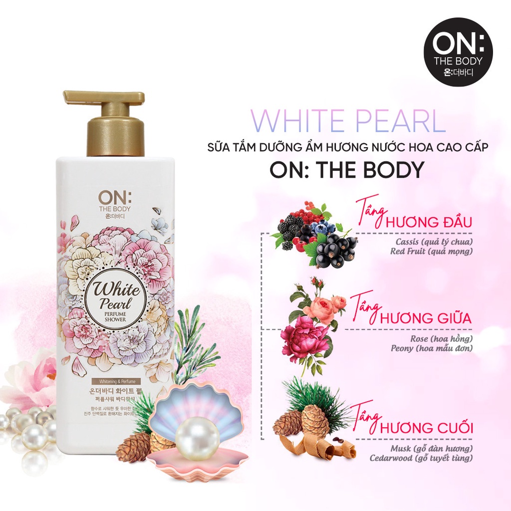 Sữa tắm dưỡng ẩm hương nước hoa On: The Body Perfume White Pearl 500g