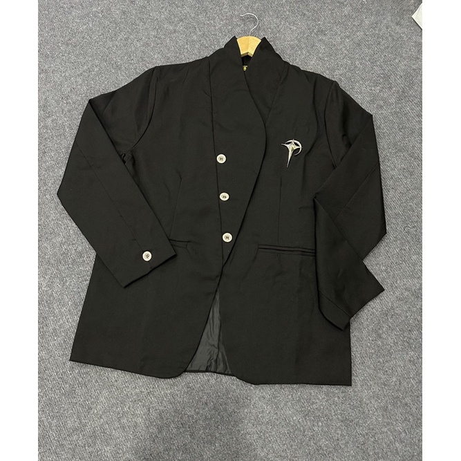 Áo Khoác blazer Cổ Trụ Áo Vest nam nữ phong cách hàn AV026. phụ kiện ulzzang siêu chất màu đen