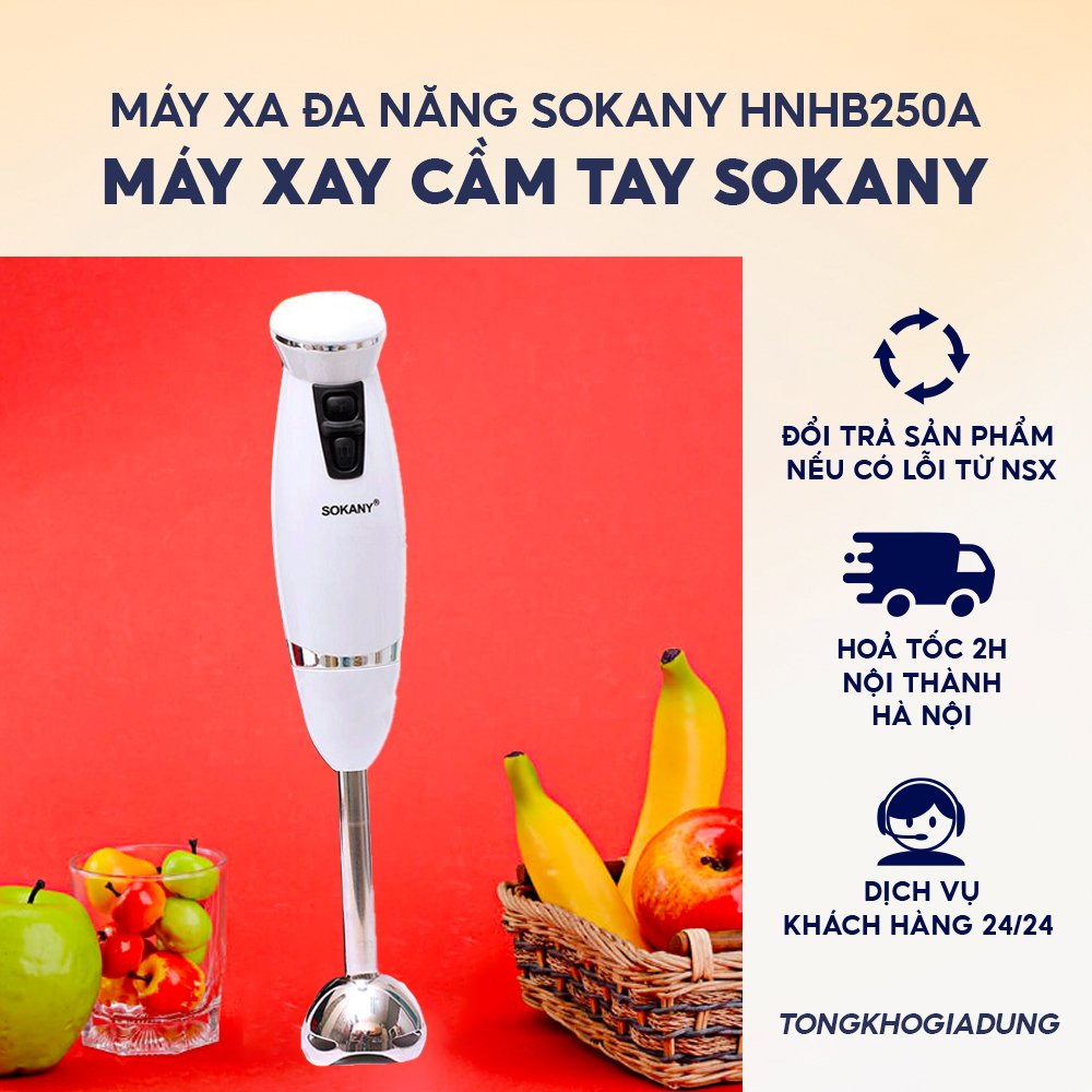 Máy Xay Cầm Tay Sokany Hb250a Loại Máy Đơn,máy Xay Sinh Tố Cầm Tay,máy Xay Đa Năng Cao Cấp - Tongkhogiadung