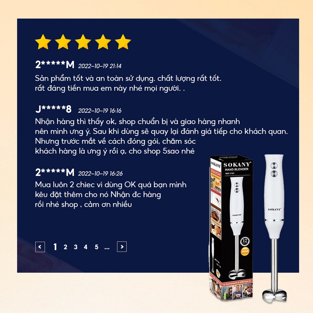 Máy Xay Cầm Tay Sokany Hb250a Loại Máy Đơn,máy Xay Sinh Tố Cầm Tay,máy Xay Đa Năng Cao Cấp - Tongkhogiadung