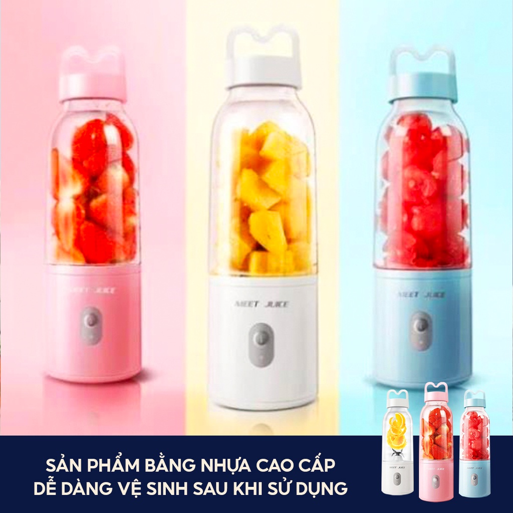 Máy xay sinh tố cầm tay Meet Juice 500ml mini, máy xay cầm tay đa năng ,xay đá viên,xay hoa quả các loại- TongkhoGiaDung
