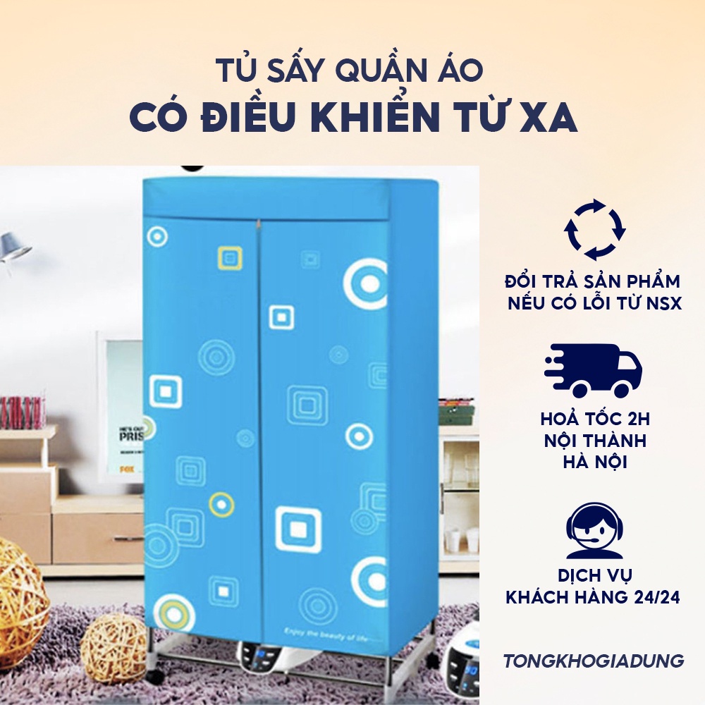 [New] Tủ Sấy Quần Áo Khung Inox 2 Tầng Có Điều Khiển Từ Xa, Sấy Quần Áo Nhanh Khô Có Bảo Hành 12 Tháng - Tongkhogiadung