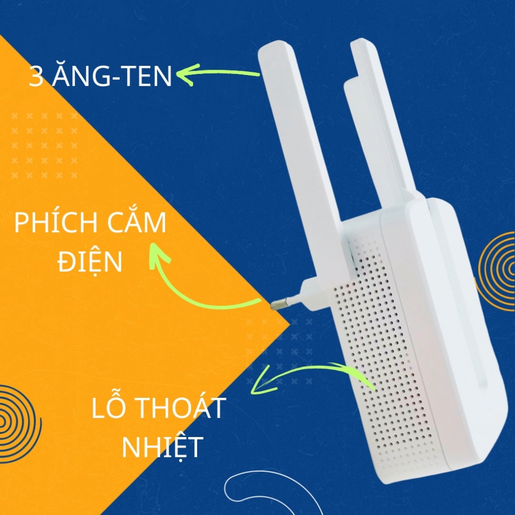 Bộ kích sóng wifi 3 râu Mercusys (wireless 300Mbps) cực mạnh, Cục thu phát hút mở rộng sóng wifi chính hãng [ Hàng Tốt ] | BigBuy360 - bigbuy360.vn