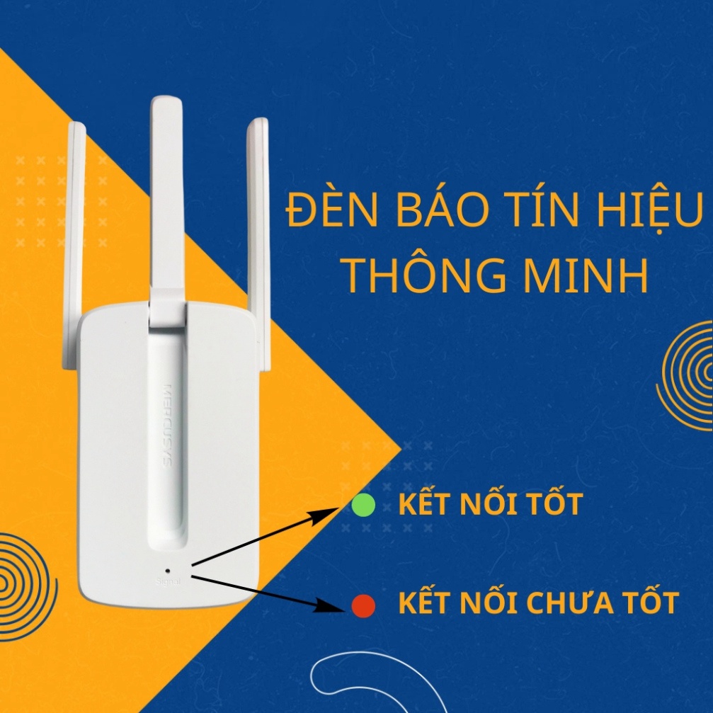 Bộ kích sóng wifi 3 râu Mercusys (wireless 300Mbps) cực mạnh, Cục thu phát hút mở rộng sóng wifi chính hãng [ Hàng Tốt ] | BigBuy360 - bigbuy360.vn