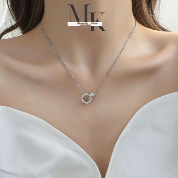 Dây Chuyền Bạc Nữ Mẫu Chữ La Mã Hot Trend 2023 - Vòng Tay Bạc MiuNaKo