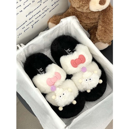 Dép Nữ Đế Dày Đính Lông Thời Trang 2023