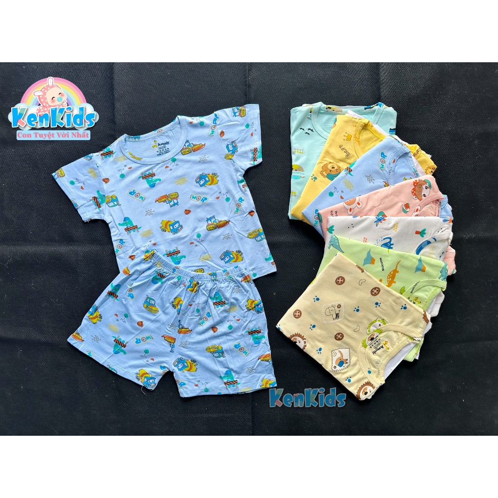 Bộ ngắn thun mịn mát cho bé gái / bé trai Amamio