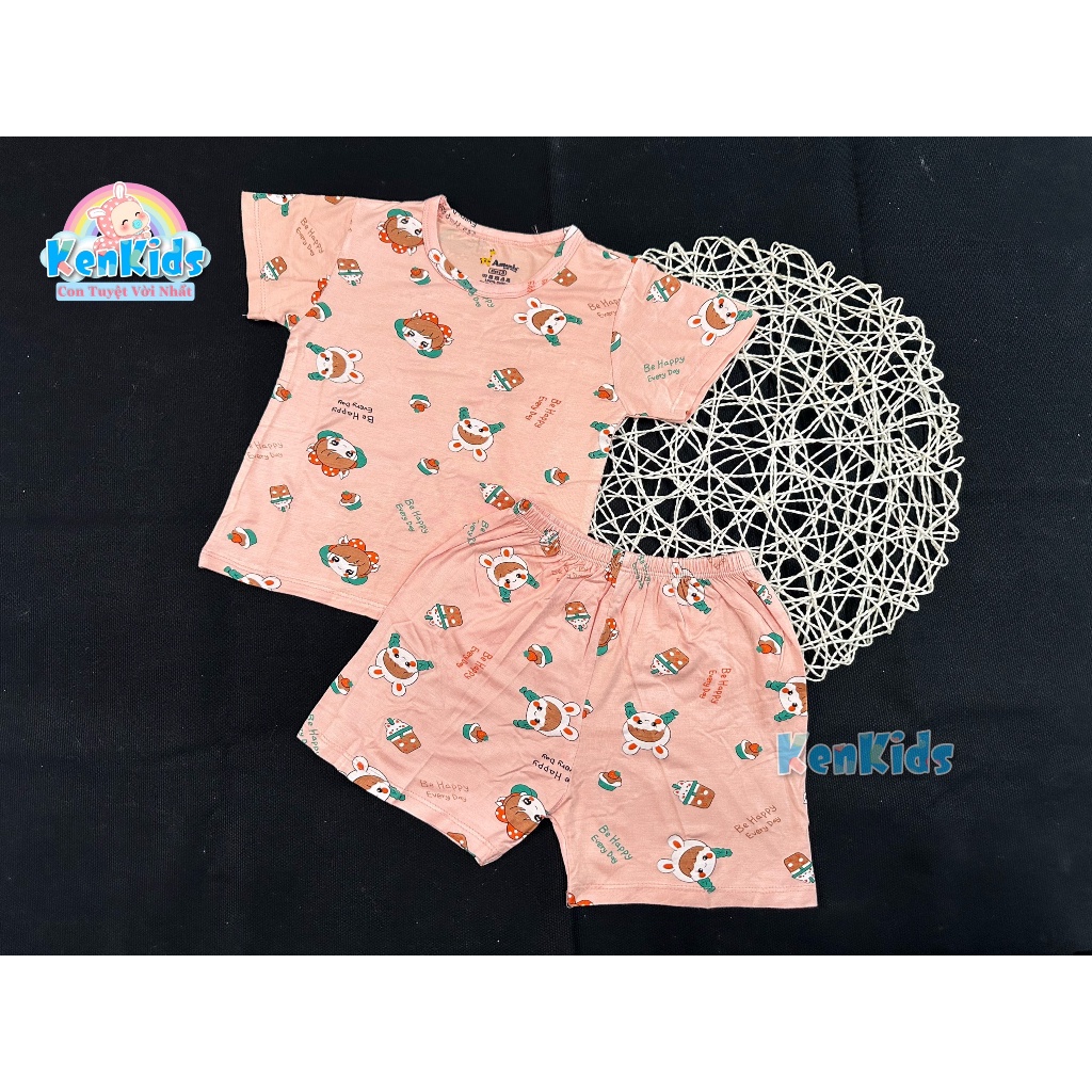 Bộ ngắn thun mịn mát cho bé gái / bé trai Amamio