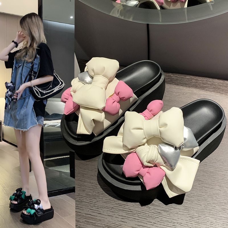 Xăng đan Đế Xốp Dày Thắt Nơ Phong Cách Châu Âu Thời Trang Đi Biển Mùa Hè Mới Cho Nữ