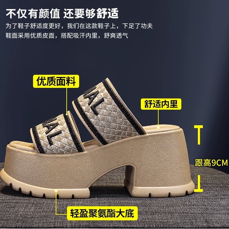 Dép Sandal Đế Xuồng Dày Thời Trang Mùa Hè 2023 Mới Cho Nữ