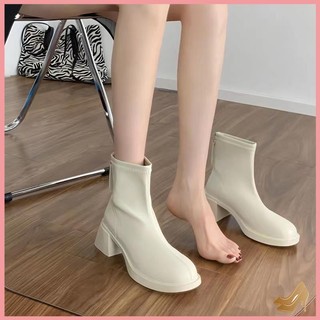Giày bốt martin cao gót đế dày thời trang cá tính cho nữ