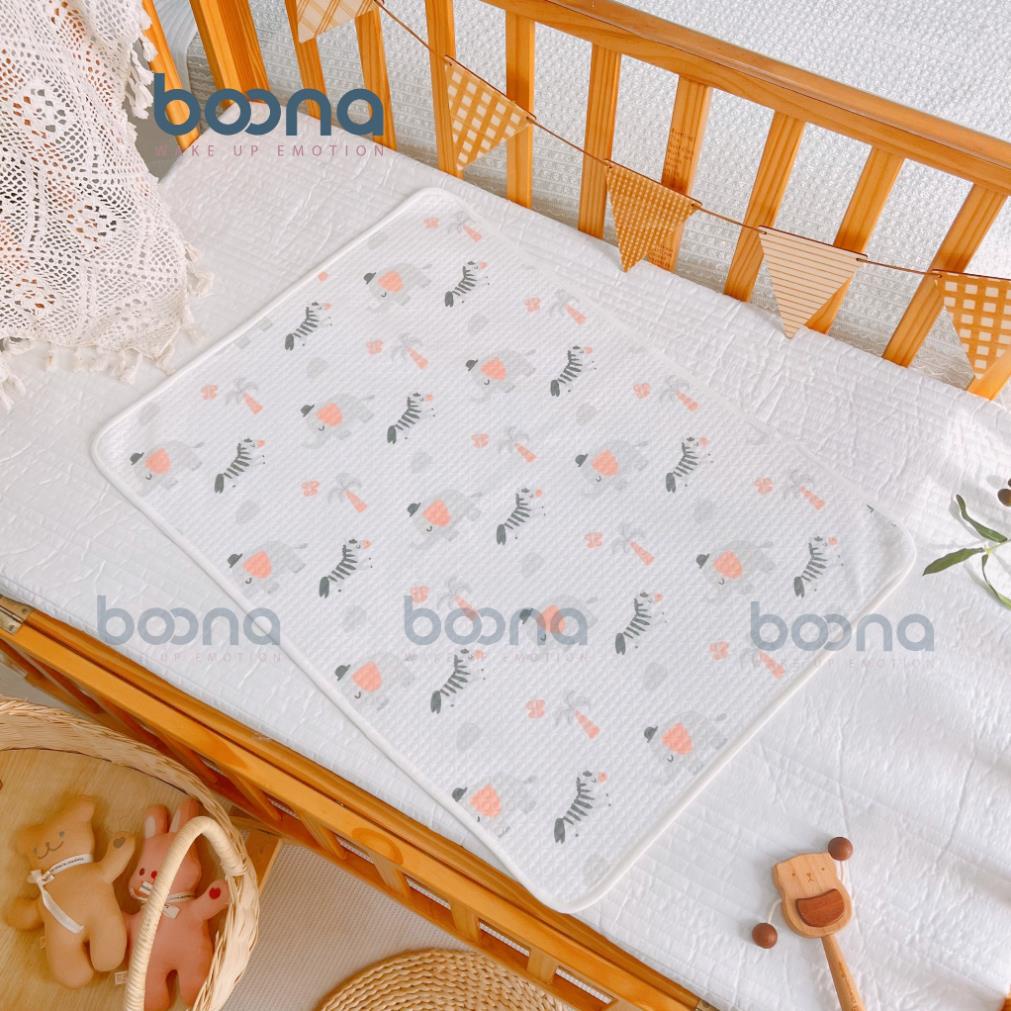 Tấm lót chống thấm cho bé BOONA Bề Mặt Organic Siêu Mềm Mịn Và Thoáng Khí Lót Chống Thấm êm ái cho bé nằm