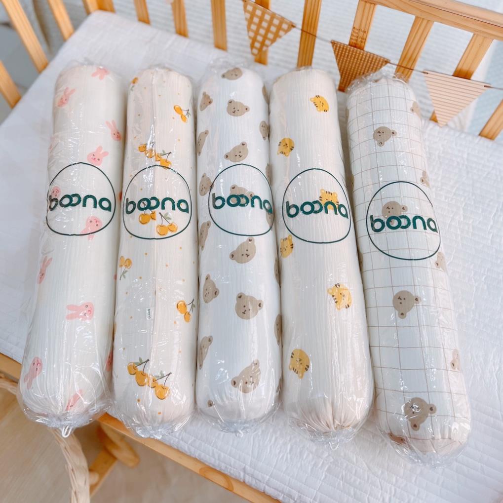 Gối ôm cho bé Boona vải xô muslin organic cao cấp mềm mại, không xù giúp bé ngủ ngon