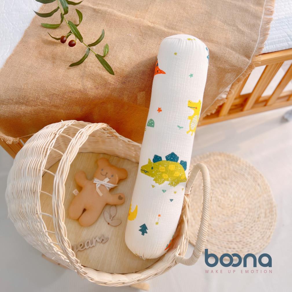 Gối ôm cho bé Boona vải xô muslin organic cao cấp mềm mại, không xù giúp bé ngủ ngon