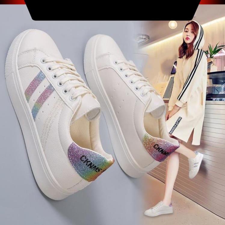 Giày Thể Thao Nữ Đế Bằng Màu Trắng Thời Trang Cho Nữ Năm 2023 Mã 8711