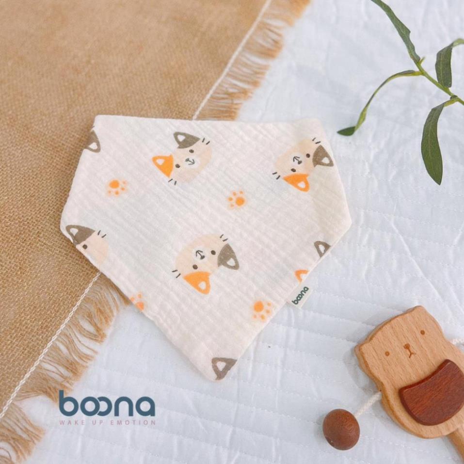 Yếm tam giác cho bé sơ sinh Boona shop BECON vải xô 0-12M
