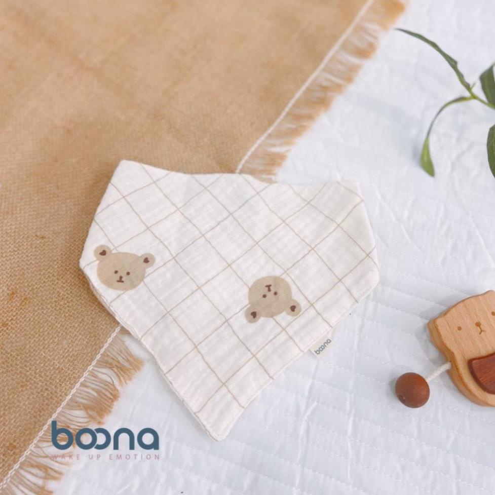 Yếm tam giác cho bé sơ sinh Boona shop BECON vải xô 0-12M