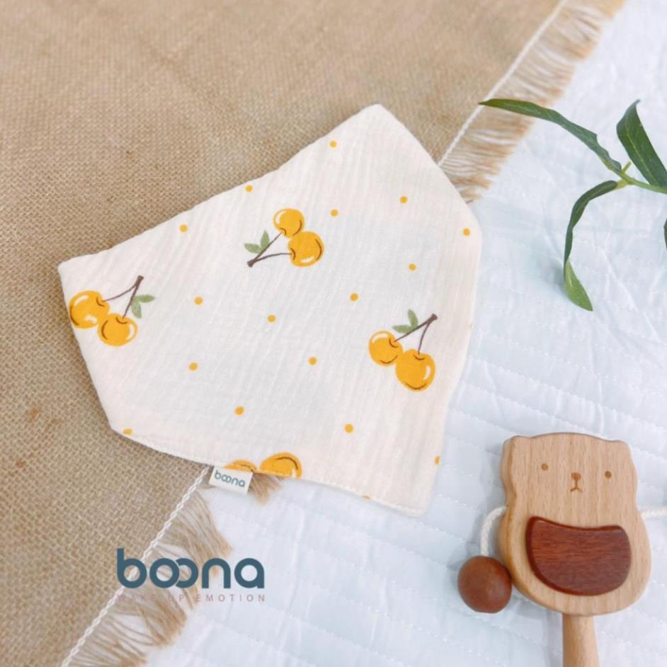Yếm tam giác cho bé sơ sinh Boona shop BECON vải xô 0-12M