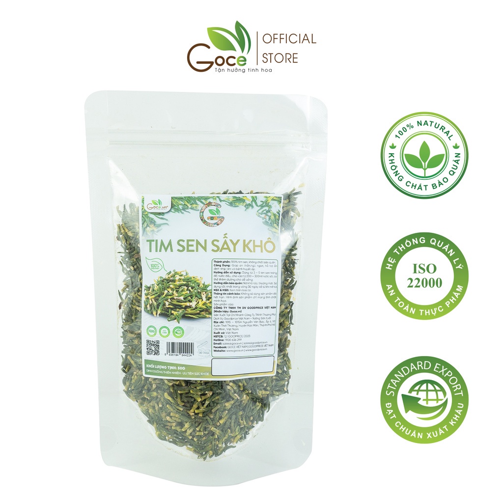 Tim sen (tâm sen) sấy khô Goce - 50g