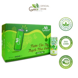1 Thùng (24 Lon) - Nước cần tây thạch nha đam hương dứa Goce - 240ml