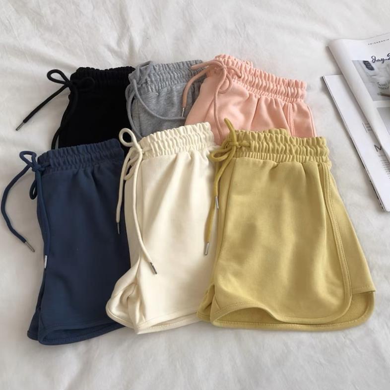 Quần Short Thể Thao Trơn Lưng Cao Ống Rộng Màu Pastel Phong Cách Ulzzang Thời Trang HOT Bikini 071