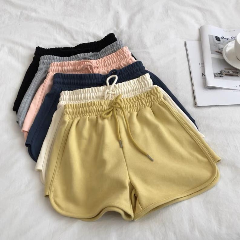 Quần Short Thể Thao Trơn Lưng Cao Ống Rộng Màu Pastel Phong Cách Ulzzang Thời Trang HOT Bikini 071