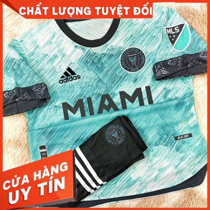Bộ Đồ Quần Áo Đá Bóng CLB INTER MIAMI Màu Xanh Ngọc Hàng Chuẩn Hàng Thái Logo Thêu