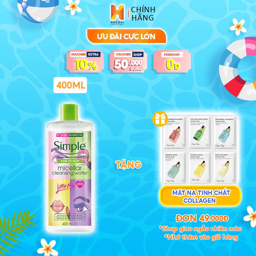 [400mL Bản Giới hạn ] Nước Tẩy Trang Simple Micellar Cleansing Water
