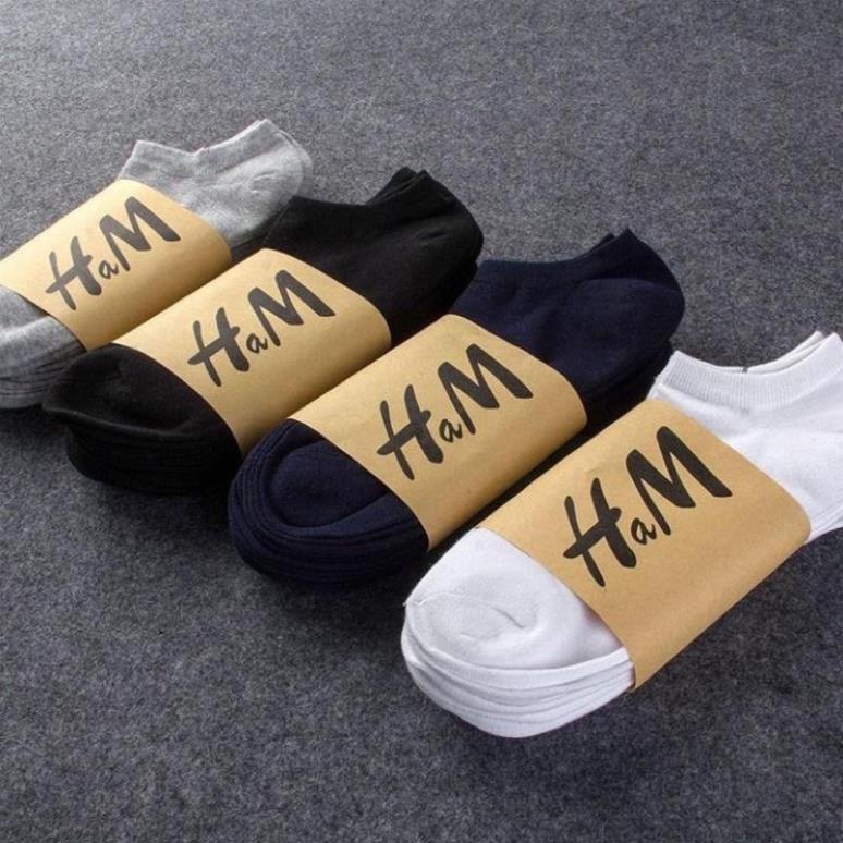 Sét 5 đôi tất nam nữ HM chống hôi chân hàng đẹp Softie
